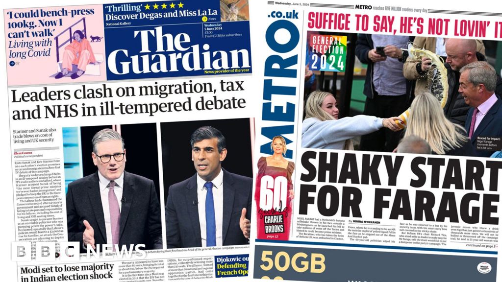 ‘Leaders clash’ and ‘shaky start for Farage’