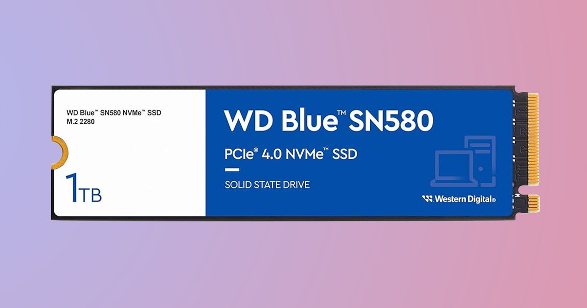 The reliable WD SN580 1TB NVMe SSD is down to just £56 from Amazon